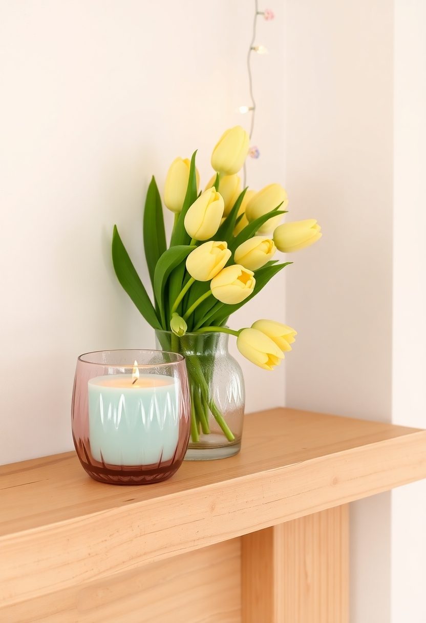 Spring Mantles Decor Ideas: Seasonal Candles and Lighting