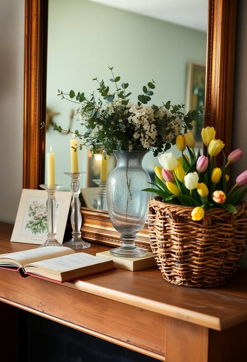 Spring Mantel Decorating Ideas: Vintage Decor and Accessories