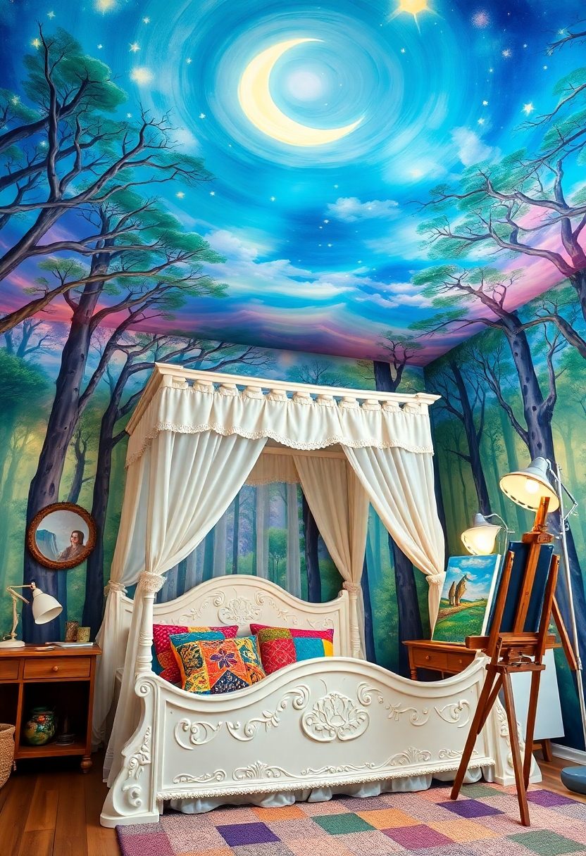 DIY Room Decor Ideas: Hand-Painted Ceiling Murals