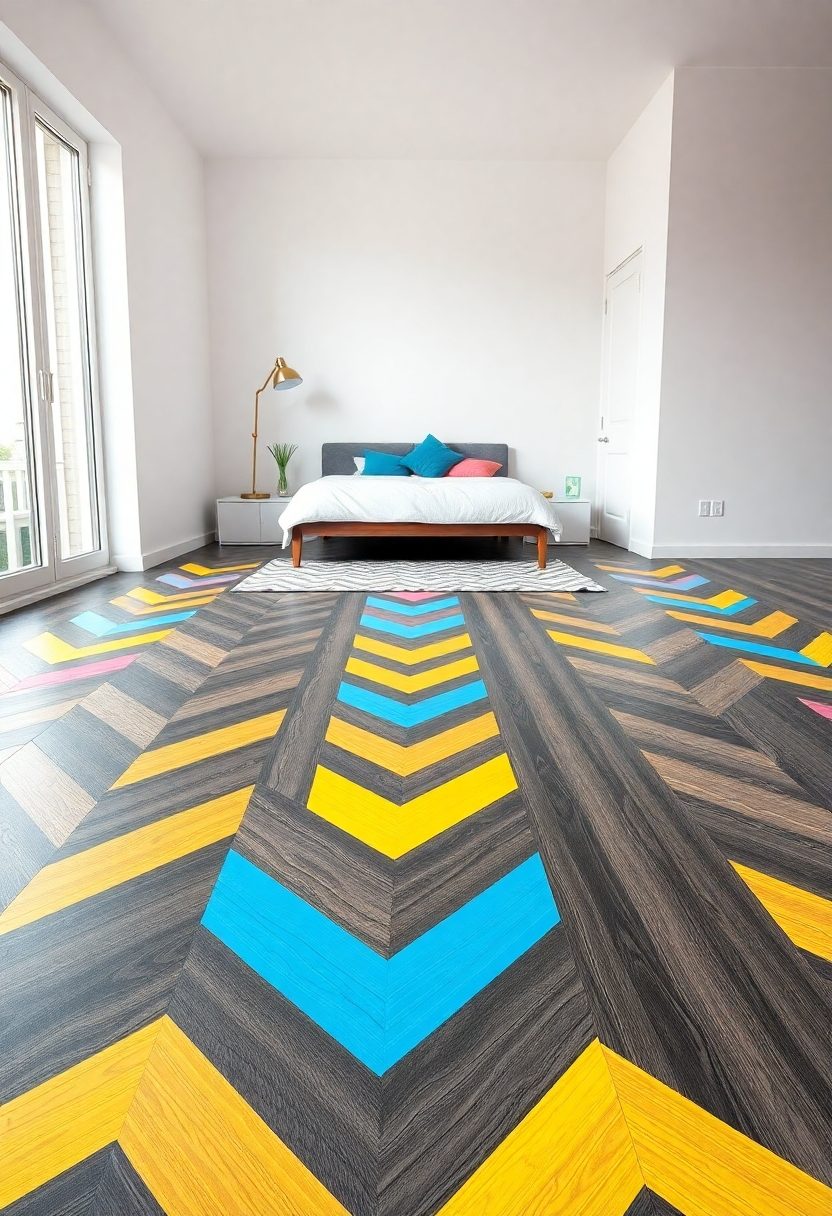 DIY Room Decor Ideas: Geometric Patterned Floor Designs