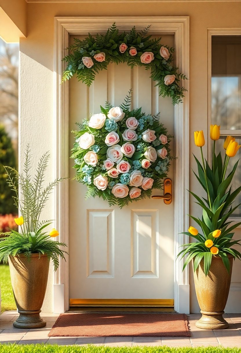 Spring Front Door Decor Ideas: Elegant Spring Door Decorating Ideas