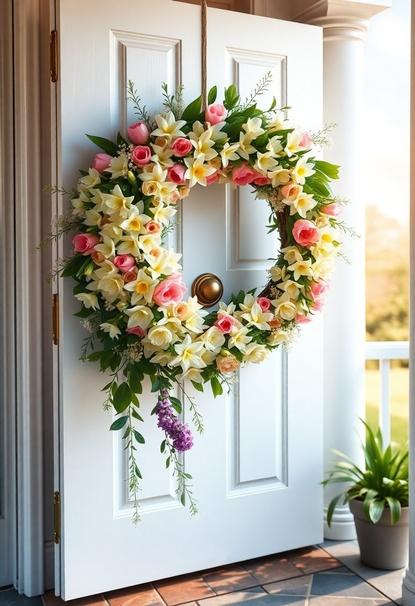 Spring Front Door Decor Ideas: Spring Floral Wreath Ideas