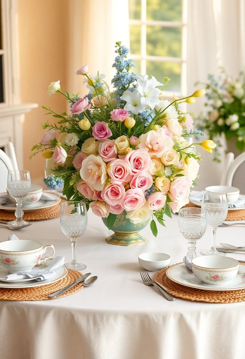 Spring Tablescapes Ideas: Delightful Spring Brunch Tablescape Ideas