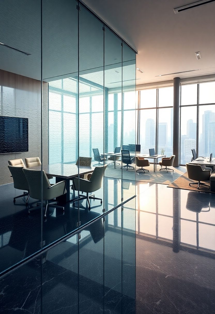 Luxury Office Furniture Ideas: Exquisite Glass Partitions