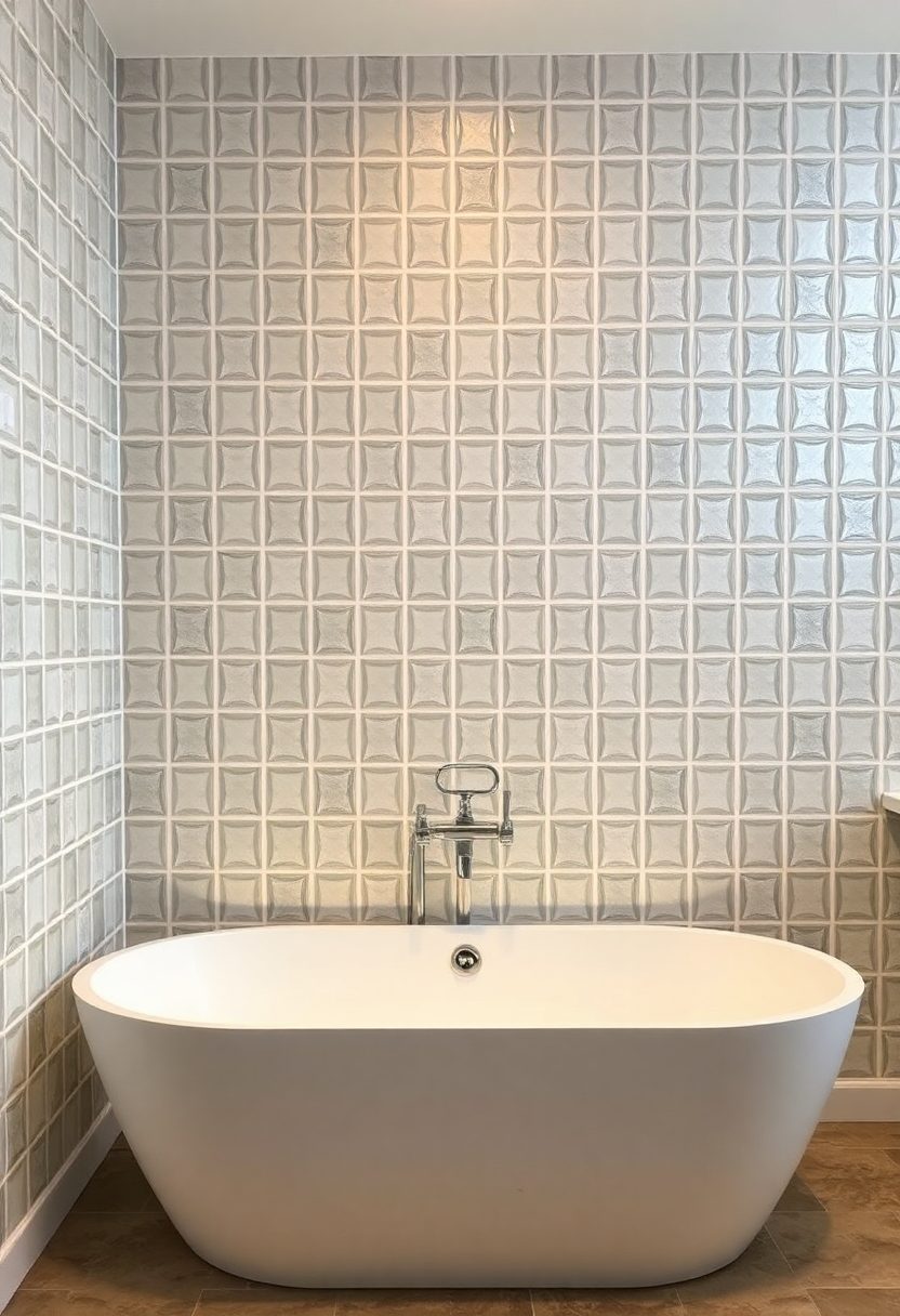 Bathroom Wallpaper Ideas: Glass Block Prints