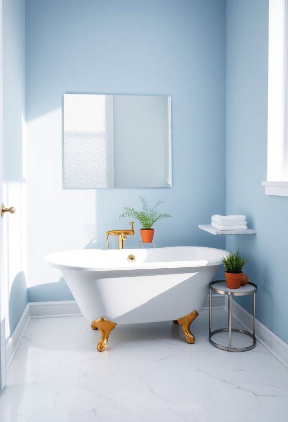 Paint Colors for Small Spaces Ideas: Powder Blue for an Illusion of Grandeur