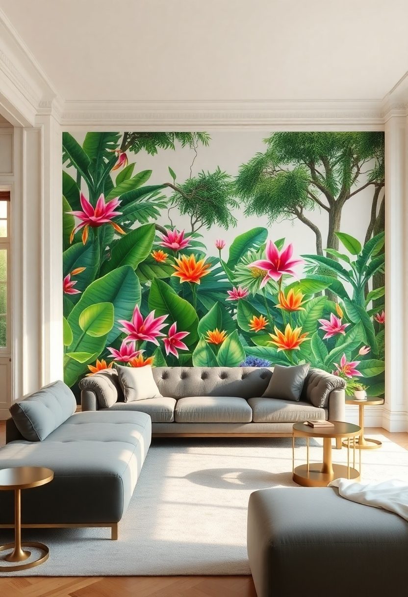 Trendy Wallpaper Ideas: Mural-Style Wallpaper for a Focal Point