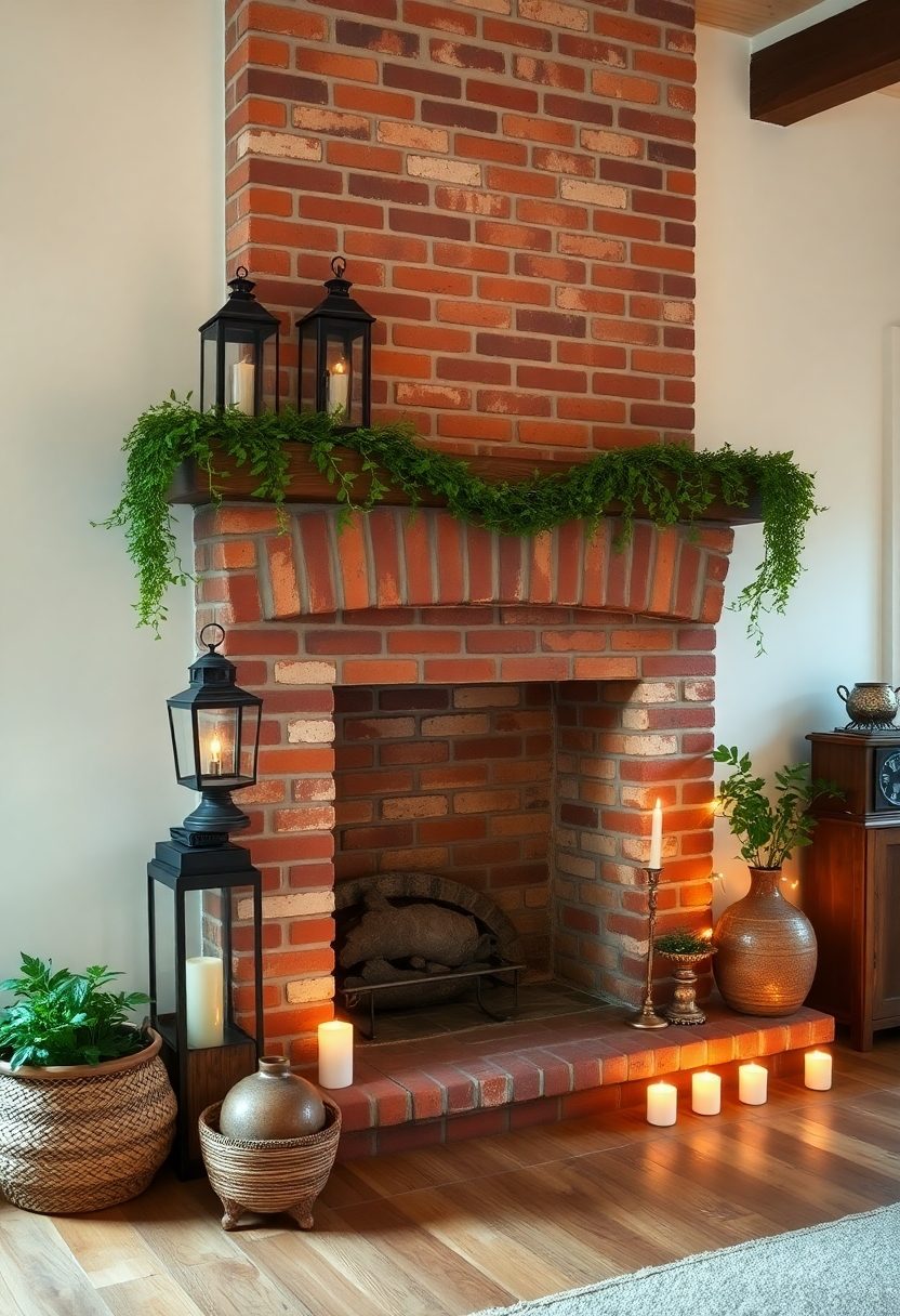 Farmhouse Mantle Decor Ideas: Beautiful Brick Mantle Makeovers