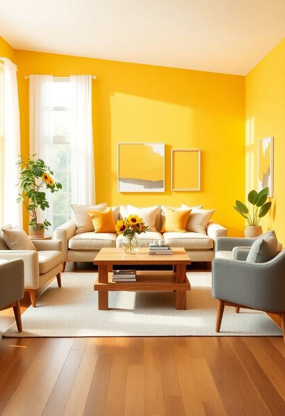 Paint Colors for Living Room Ideas: Sunny Yellow Sanctuary