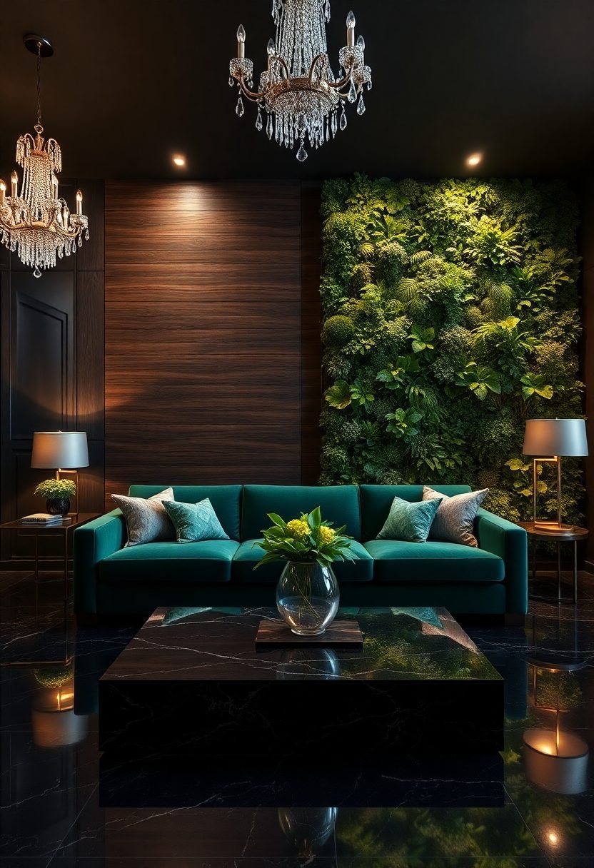 Dark Luxury Aesthetic Ideas: Bringing in Natural Elements to Balance the Space