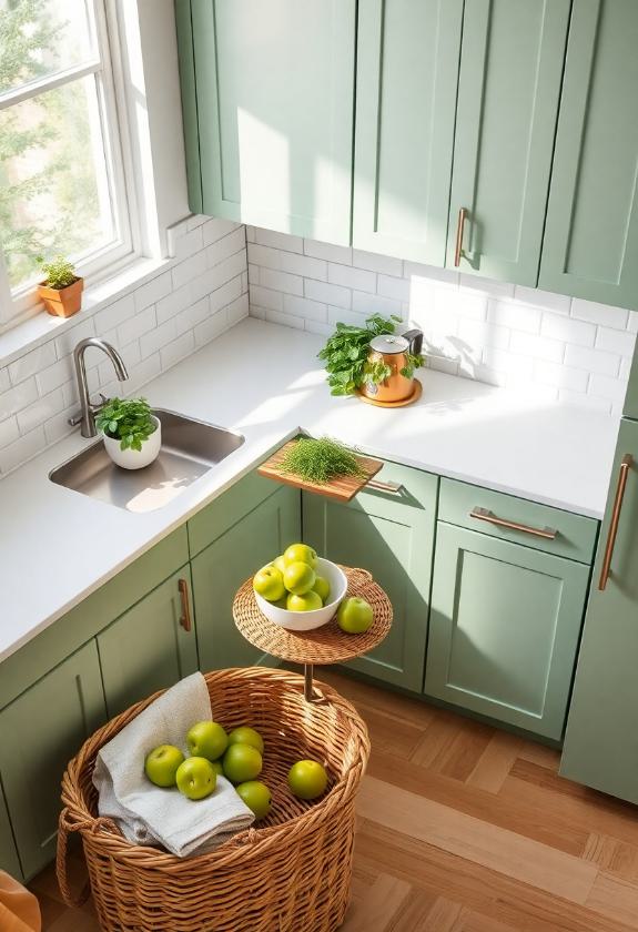 Kitchen Paint Colors: Green Accents to Introduce a Sense of Nature