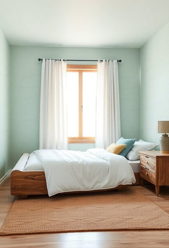 Bedroom Color Combination Ideas: Seafoam Green and Driftwood