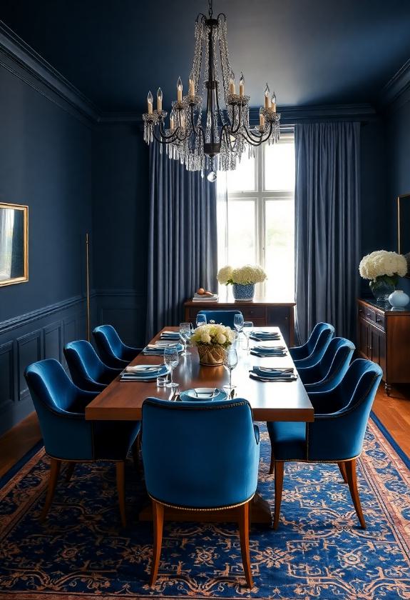 Blue Paint Shades: Deep Navy Blues for Cozy Dining Rooms