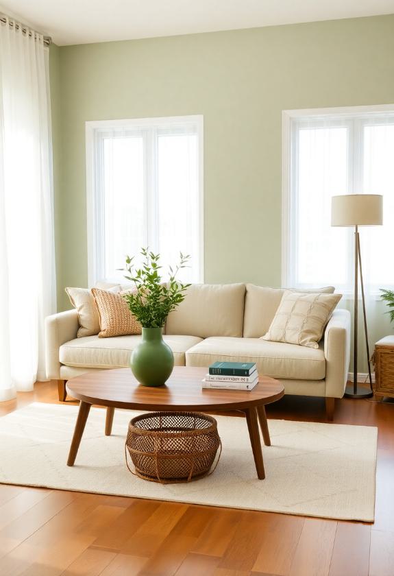 Paint Colors for Living Room Ideas: Soft Sage Elegance