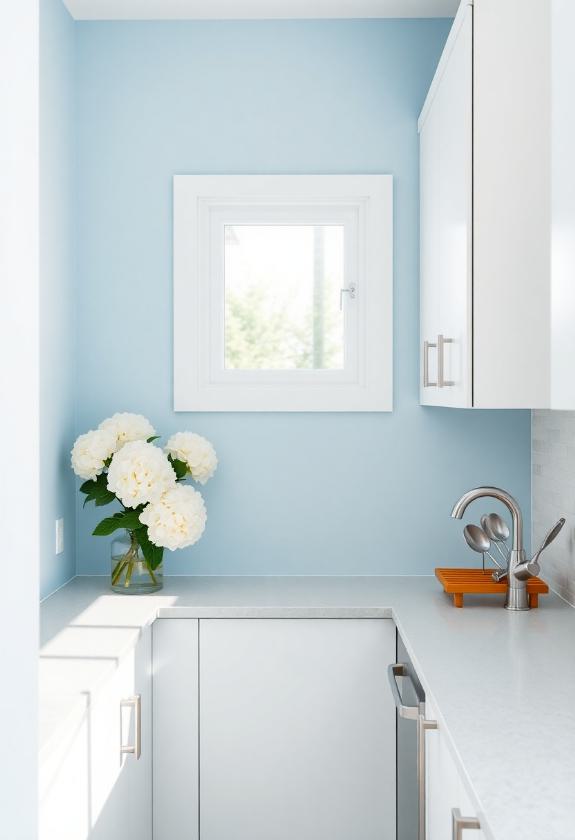 Kitchen Paint Colors: Soft Blues to Create a Sense of Serenity