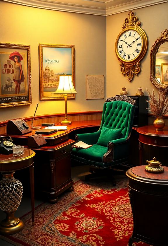 Office Cubicle Aesthetic Ideas: Vintage Glamour