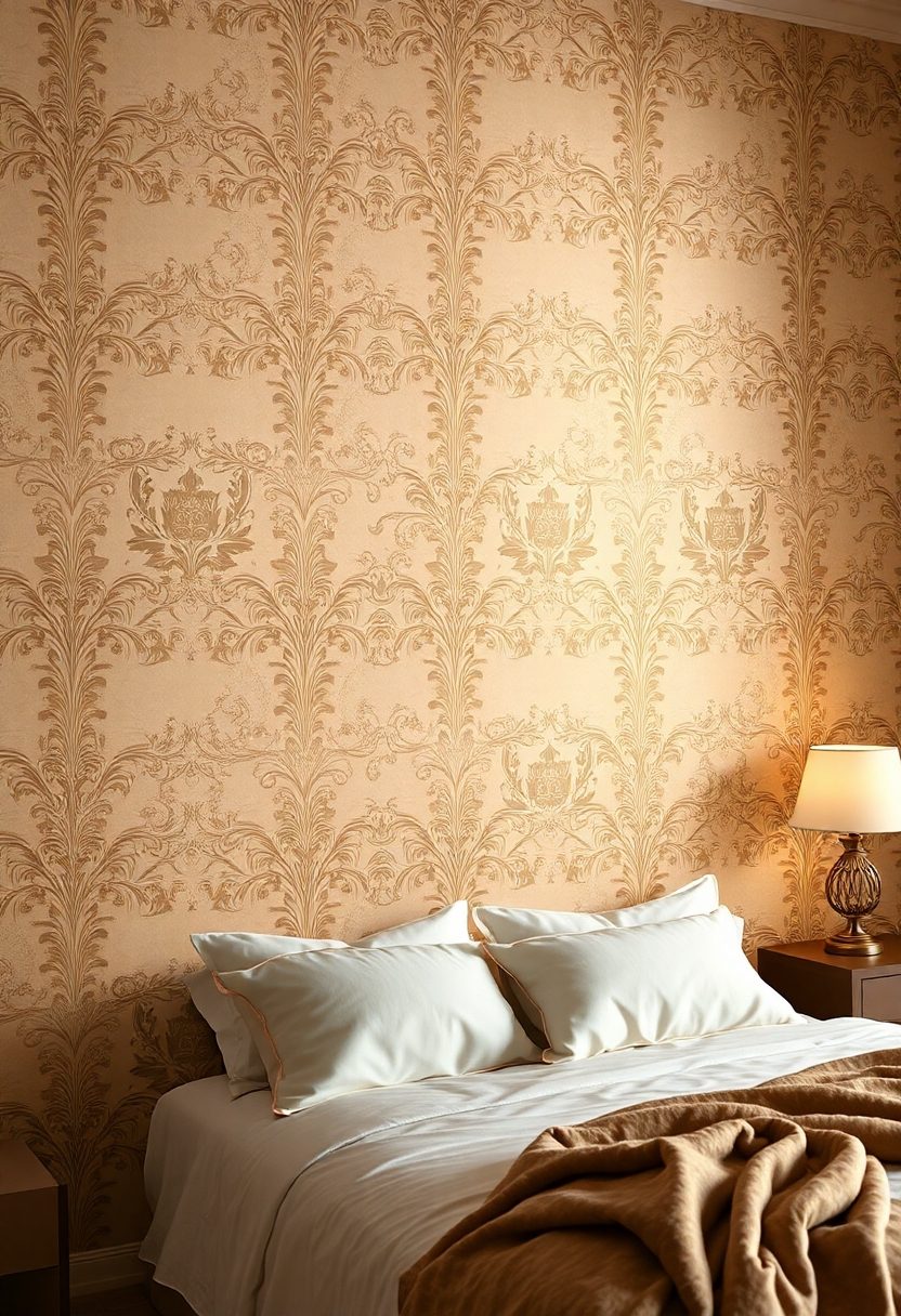 Bedroom Wallpaper Ideas: Elegant Damask Prints