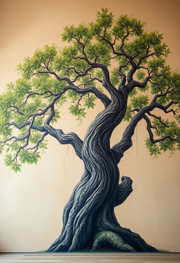 Tree Wall Painting Ideas: Vintage Tree Illustrations