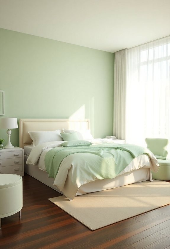 Bedroom Color Combination Ideas: Minty Fresh and White