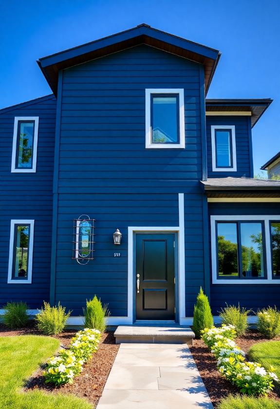 Exterior Paint Colors: Bold Navy Blue