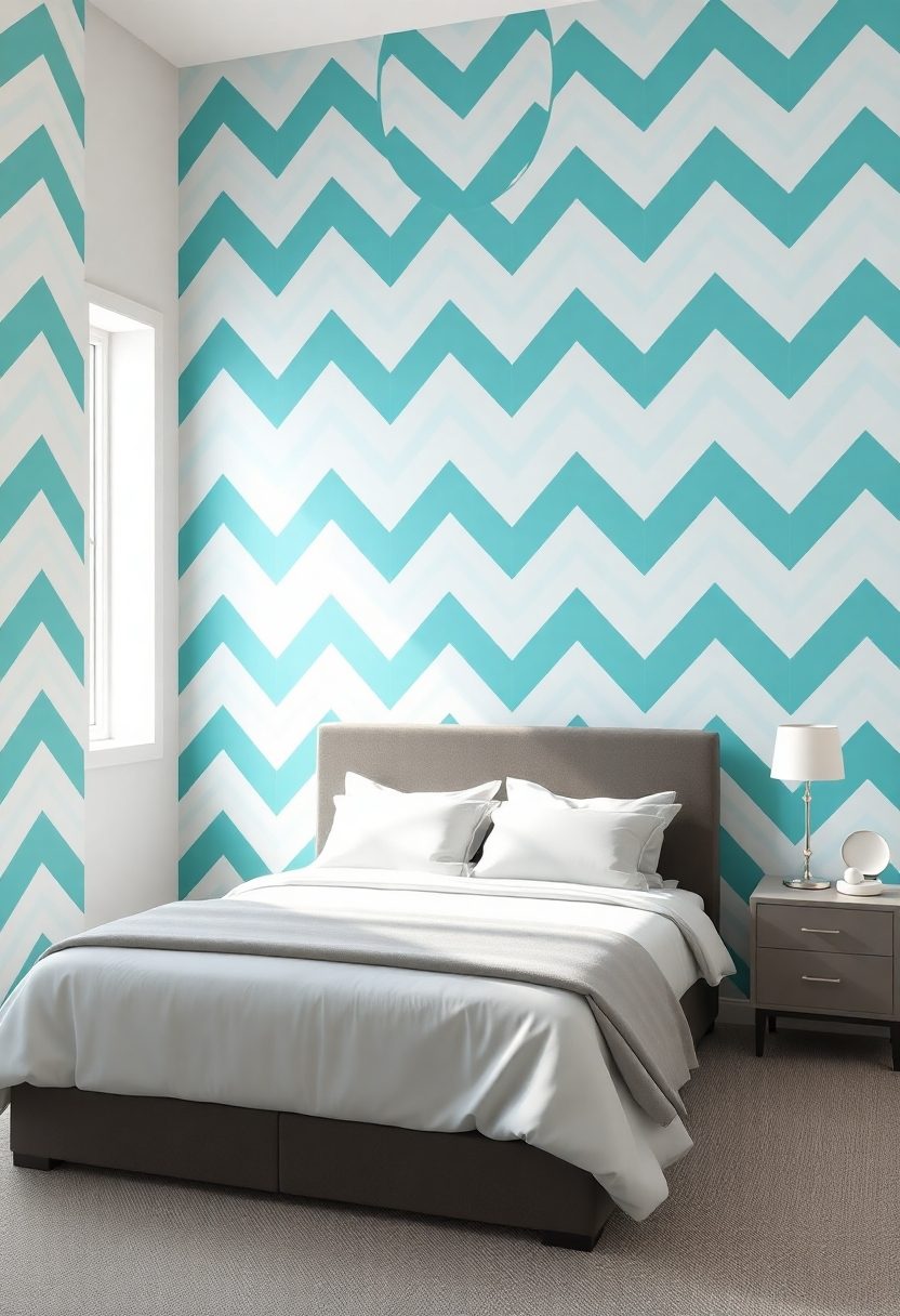 Bedroom Wallpaper Ideas: Modern Chevron Prints