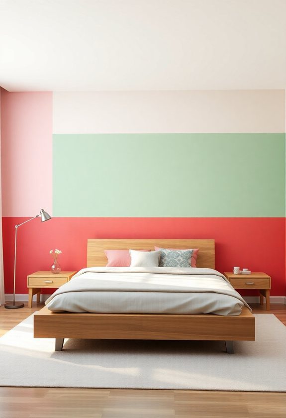 Bedroom Wall Paintings Ideas: Color Blocking for a Modern Retreat