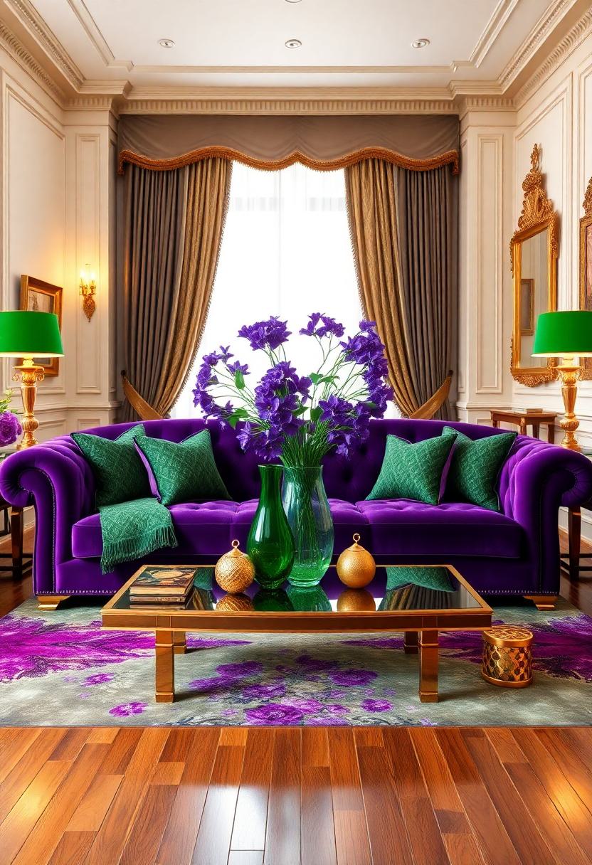 Mardi Gras Home Decor Ideas: Purple Green and Gold Decor