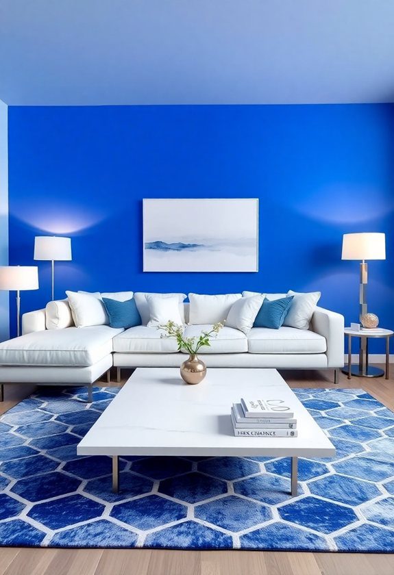 15+ Blue Living Room Color Scheme Ideas | You will Adore! 18 Blue Living Room Color Scheme Ideas: Cobalt Blue and Crisp White Furniture