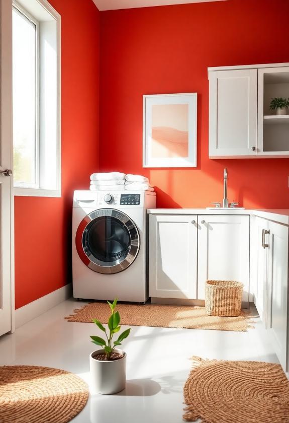 Laundry Room Paint Colors: Vibrant Coral Splash