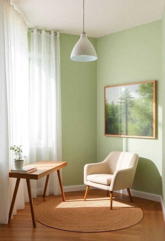 Paint Colors for Small Spaces Ideas: Pastel Greens for a Nature-Inspired Expansion