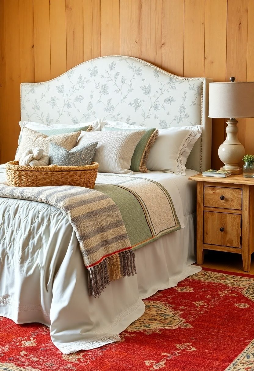 Nancy Meyers Aesthetic Bedroom Ideas: Mixing Patterns and Textures for Visual Interest