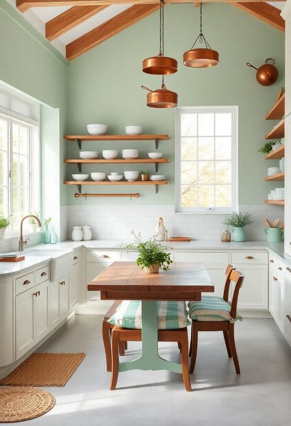 Kitchen Paint Color Ideas: Soothing Mint Freshness