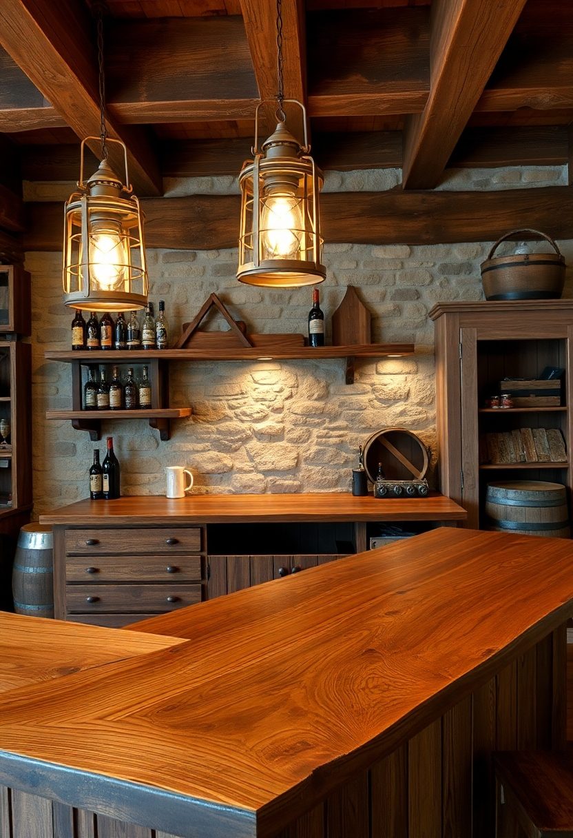 Lavish Home Bar Design Ideas: Rustic Charm Home Bar Ideas