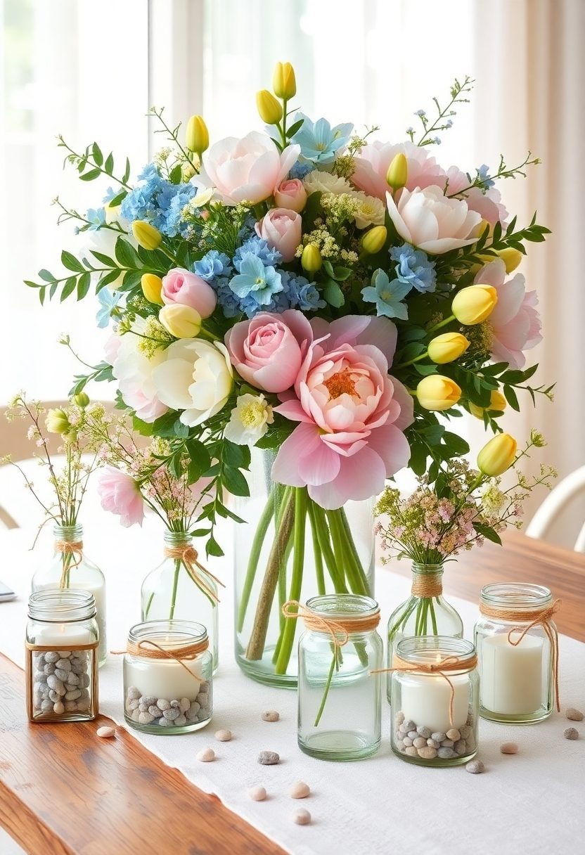 Spring Tablescapes Ideas: DIY Spring Centerpiece Ideas