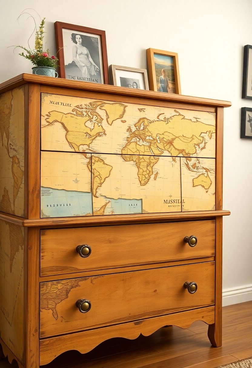 DIY Room Decor Ideas: Vintage Map Decoupage Techniques