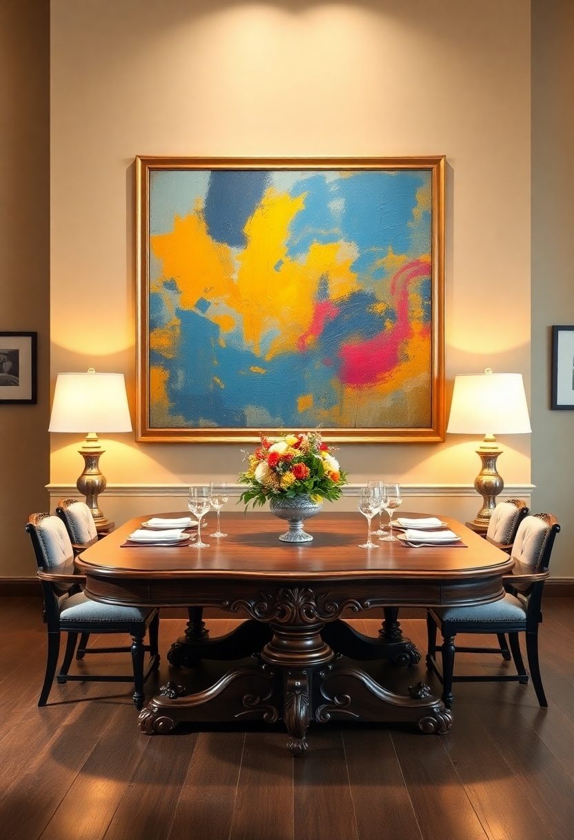 Dining Table Ideas: Adding A Statement Piece Of Art