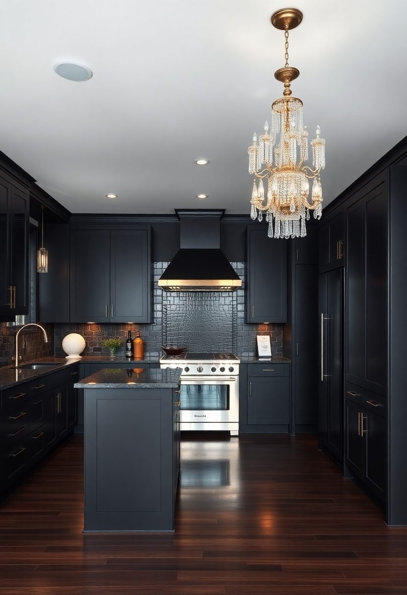 10 Jaw-Dropping Luxury Black Kitchen Designs - Scream Luxury 1 Luxury Black Kitchen Designs: Dramatic Black Kitchen Interiors