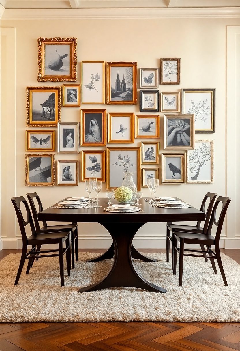 Dining Table Ideas: Creating A Gallery Wall Above The Table