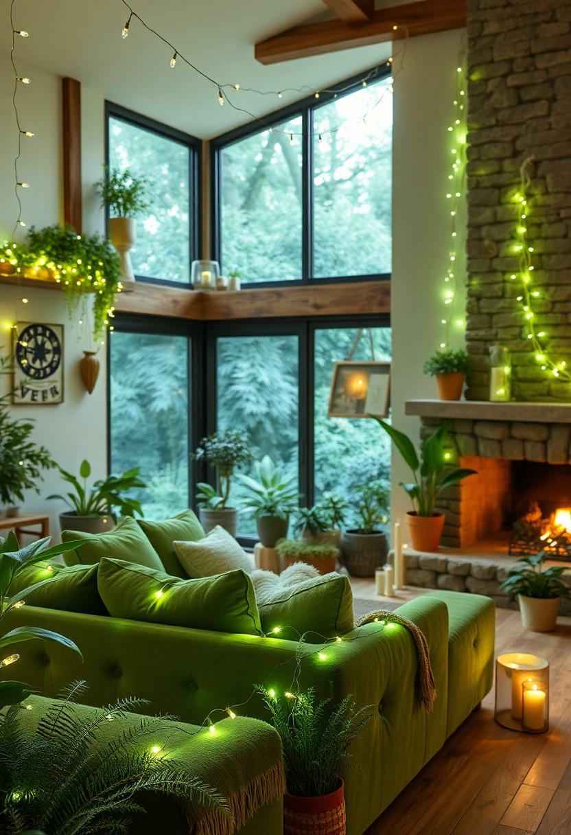 Green Home Decor Ideas for St. Patrick's Day: String Up Green Fairy Lights