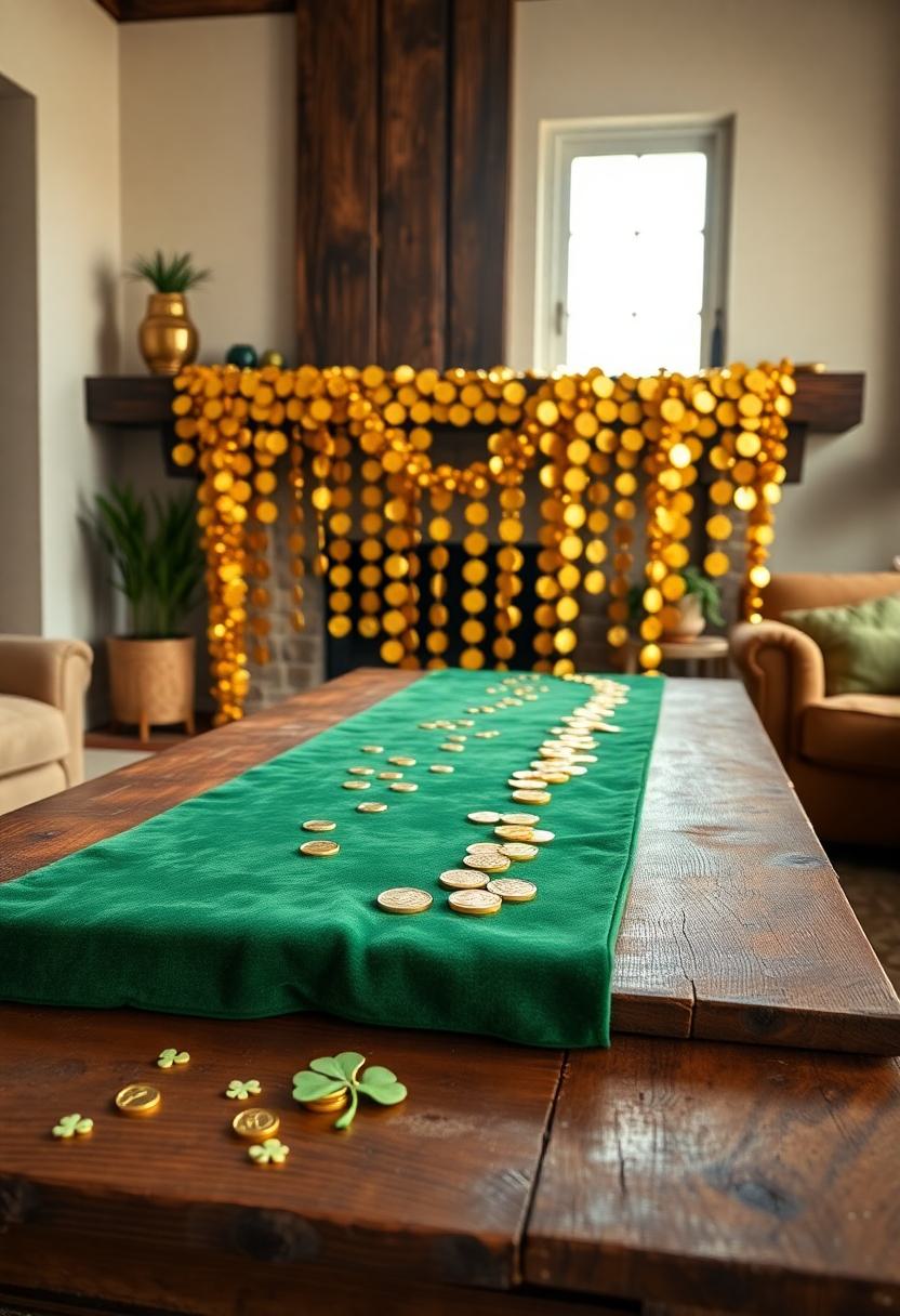 St. Patrick’s Day Decoration Ideas: Golden Coin Garlands