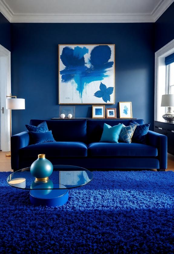 Blue Paint Colors Ideas: Dramatic Blue Accents