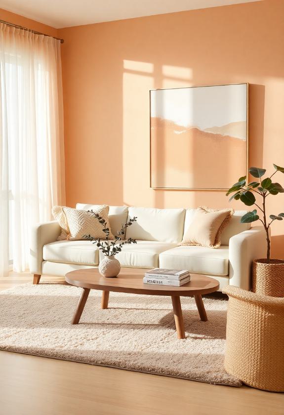 Paint Colors for Living Room Ideas: Soft Peach Perfection