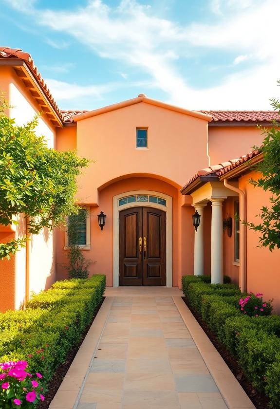 Exterior Paint Colors: Soft Peach Perfection