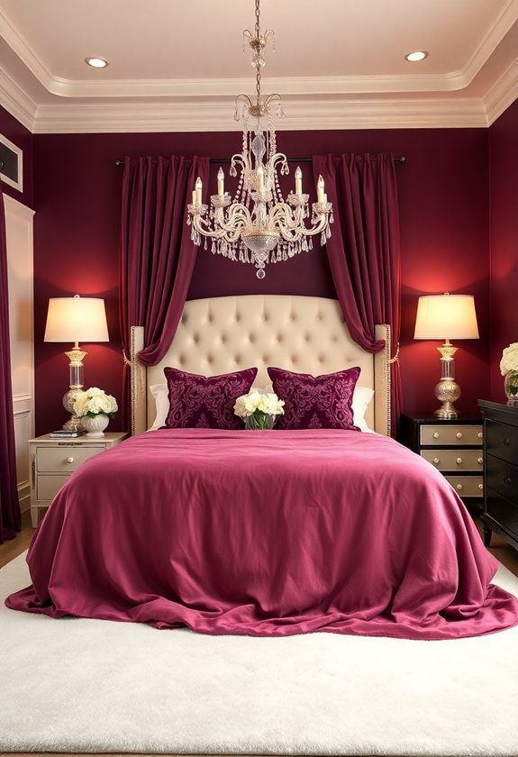 Bedroom Color Combination Ideas: Rich Plum and Cream