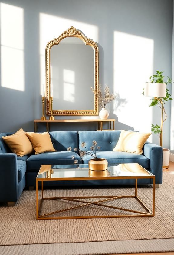 Dusty Blue Paint Ideas: Adding Warmth With Dusty Blue and Gold Accents