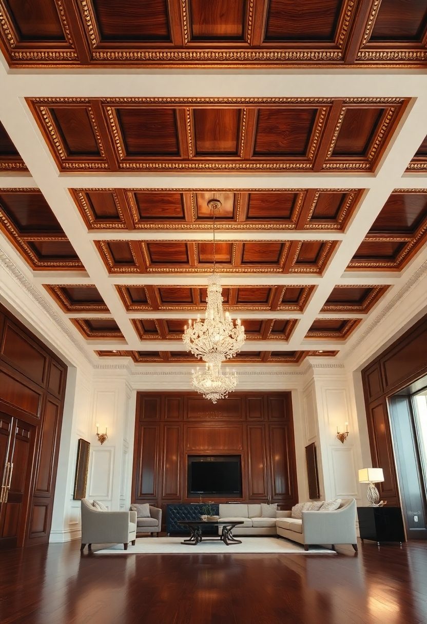 Luxury Ceiling Design Ideas: Dramatic Coffered Ceilings