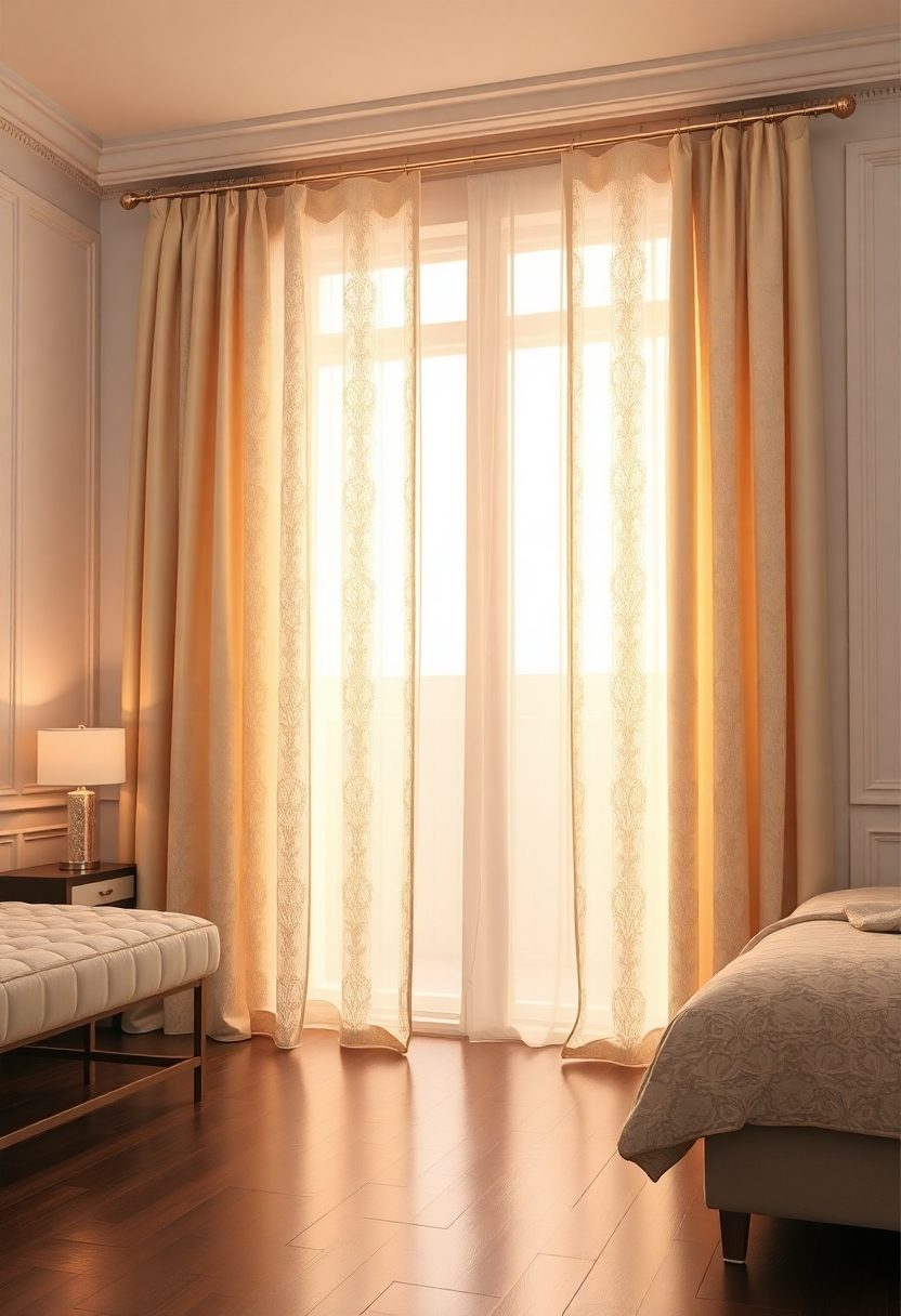 Luxury Curtains for Bedroom Ideas: Taffeta Treasure Curtains for a Crisp and Elegant Appearance