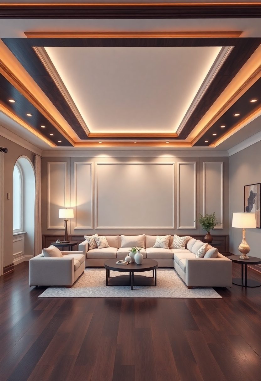 Living Room False Ceiling Ideas: Beautiful Trays Ceiling Designs