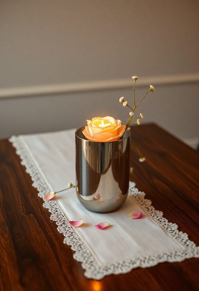 Table Centerpieces Ideas: Mercury Glass Votives