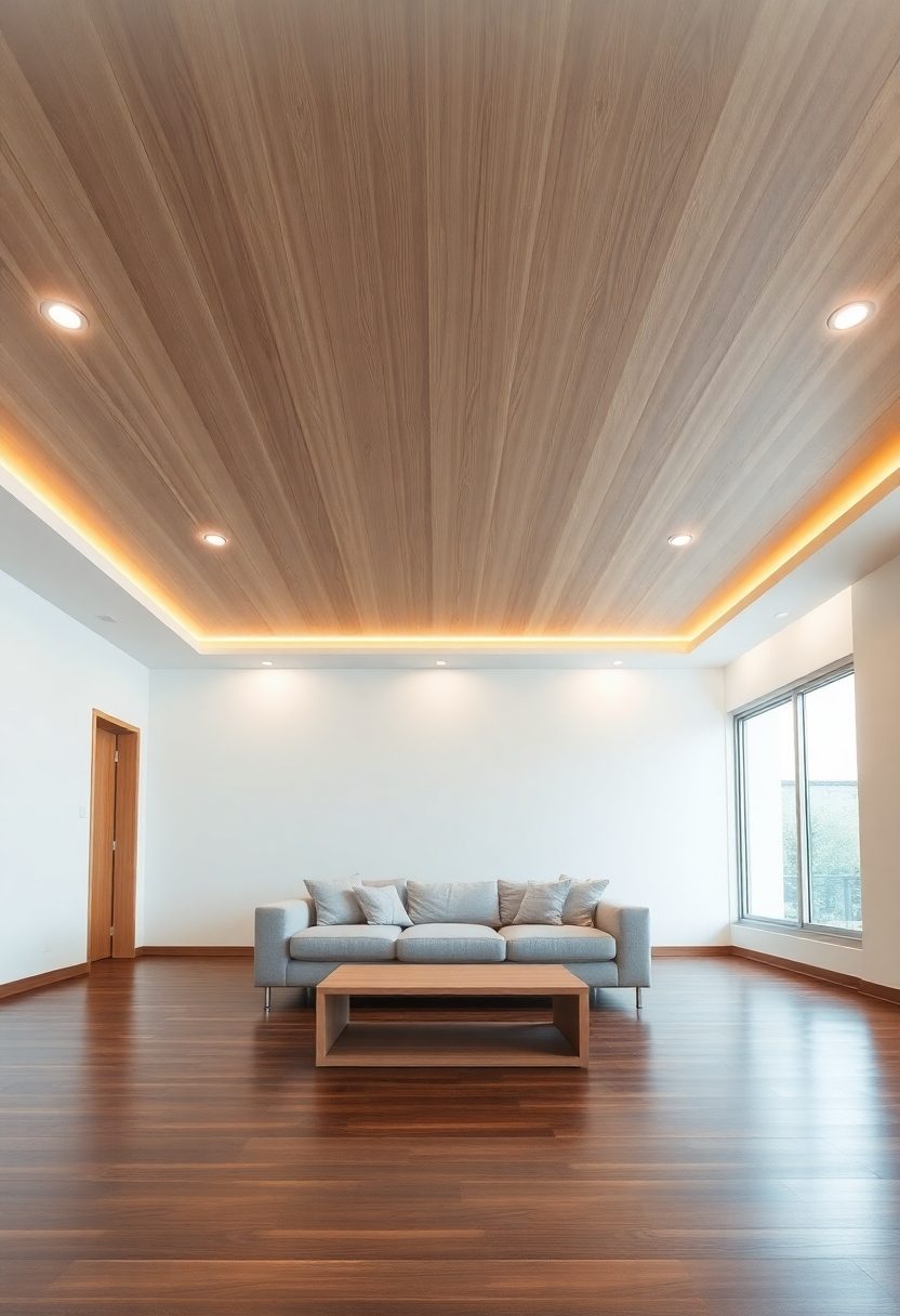 Minimal False Ceiling Designs: Sleek Wooden Accents